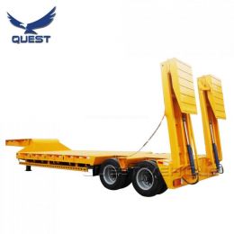 Hydraulic Ramps 2 Axles 50 Tons Low Loader Low Bed Semi Trailer