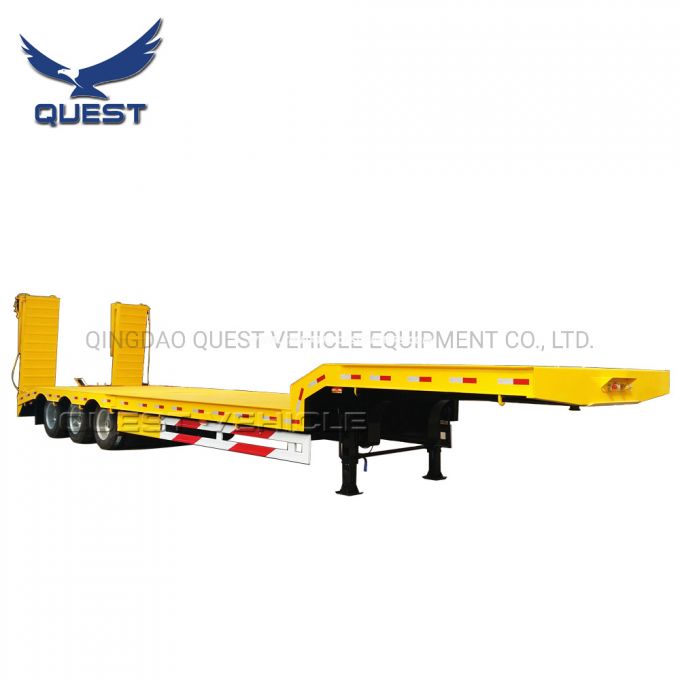 Quest 3-Axle Lowboy Trailer 50ton Excavator Low Bed Semi Trailer 