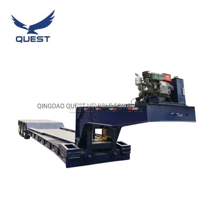 120-150tons Hydraulic Removable Gooseneck Front Loading Lowbed Lowboy Trailer Images 1