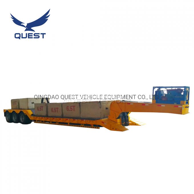 100-120 Ton Detachable Gooseneck Front Load Lowbed Trailer Lowboys Sale Images 1