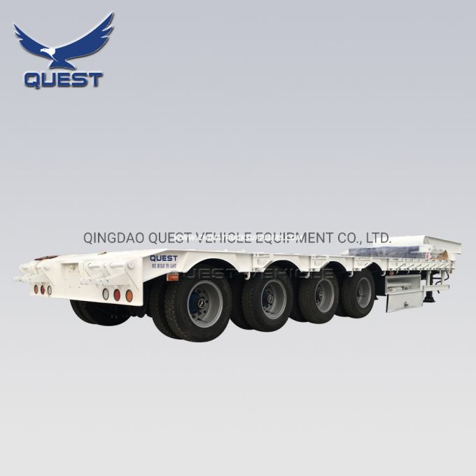 Four Axles 80tons Low Flatbed Semi Trailer Excavator Truck Trailer 