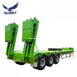 3 Axles 40t 50tons Low Flatbed Lowbed Semi Trailer