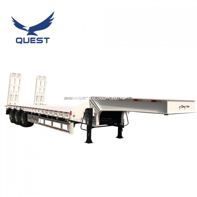 Manufacturer Sell 70tons Low Bed Semi Trailer Lowbed Truck Trailer 