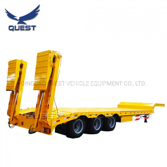 40-75ton Hydraulic Folding Ramp Drop Deck Lowbed Loader Semi Trailer 