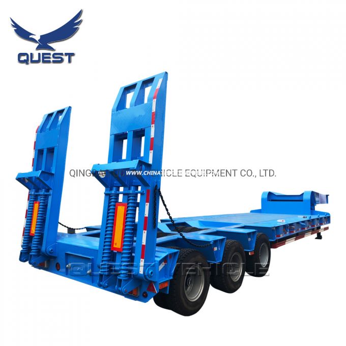 100 Ton 6axles Wide Extendable Low Bed Semi Truck Trailer 