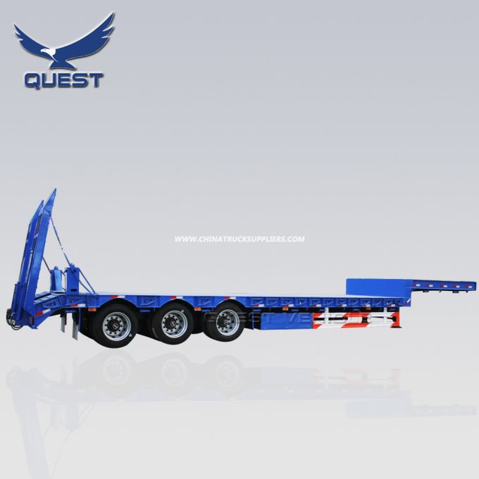 45FT Drop Deck 3axle Carrying Container Lowbed Semi Trailer Images 1