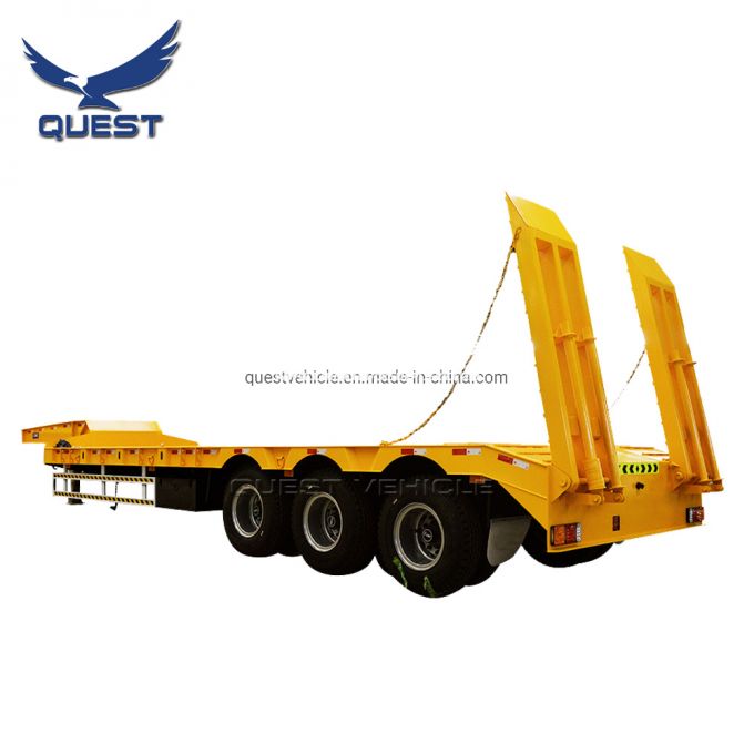 50ton 60ton Swan Neck Gooseneck Lowboy Low Bed Semi Trailer Images 1