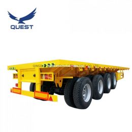80ton 70ton 4 Axle High Bed Flatbed Container Semi Trailer