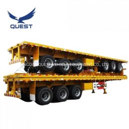 Quest 3axles 40FT Platform Truck Trailer Flatbed Container Trailer