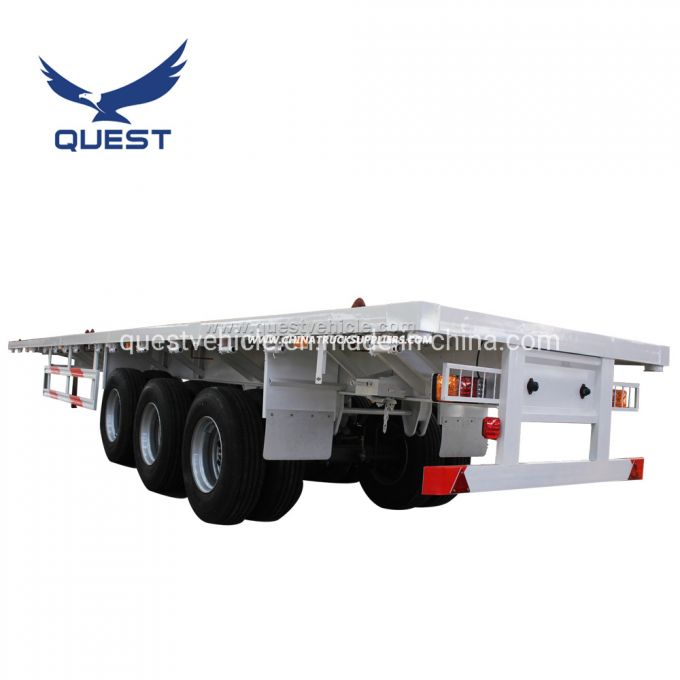 3 Axle 40feet Flatbed Semi Trailer Container Lorry for Sale 