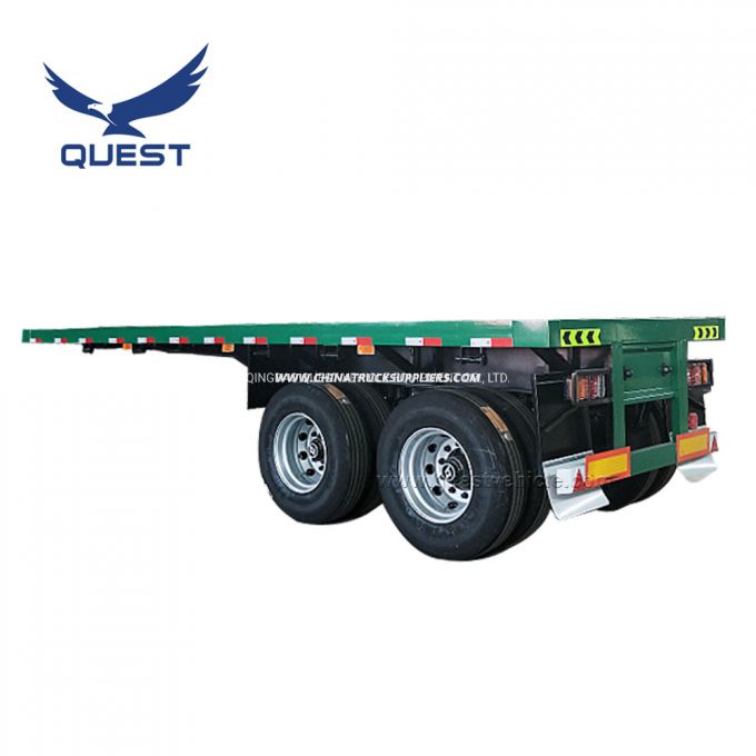 Quest 20FT 2 Axles Flatbed Container Semi Truck Trailers Images 1