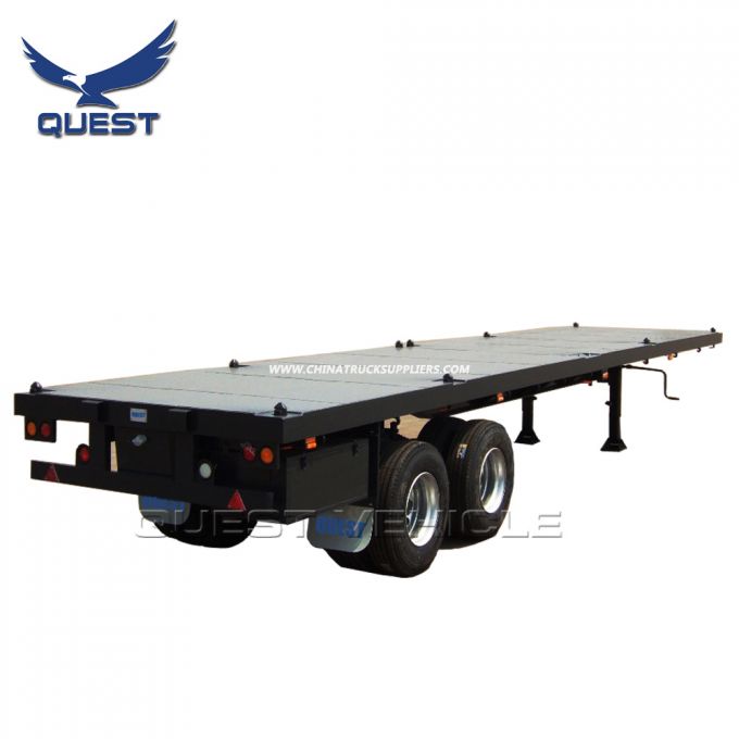 30 Tons 2 Axle 20FT 40FT Container Flatbed High Bed Semi Trailer Images 1