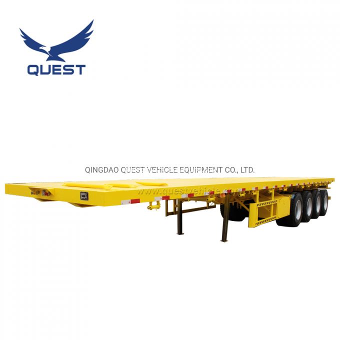 Quest 40FT Semitrailer Carrier Container Transport 4 Axles Flatbed Trailer 