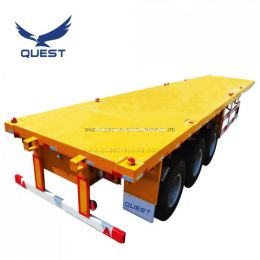 Quest 3 Axles 40feet Flatbed Container Flat Bed Semi Trailer