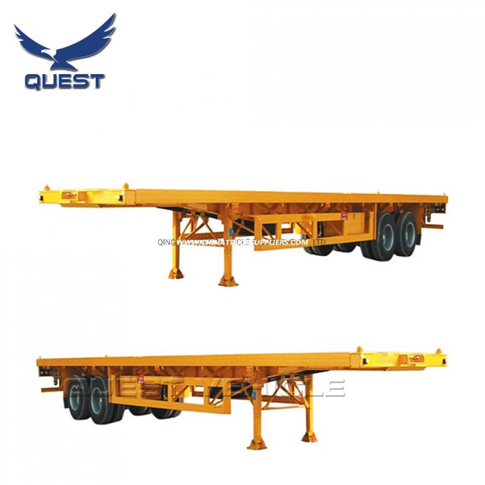 Quest 3 Axles 40FT Container  Trailer  Flat Bed Truck  Trailer  