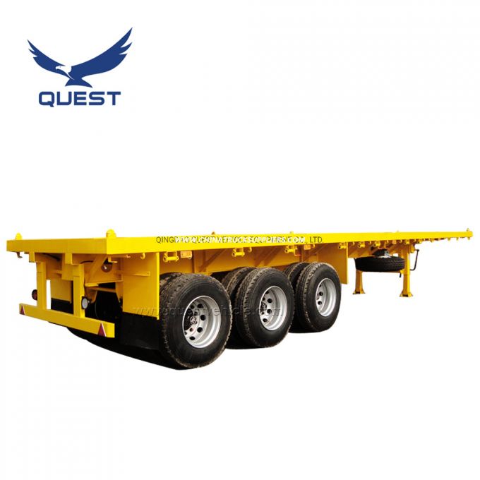 20/40FT Container Utility Cargo Flatbed Platform Truck Semi Trailer 