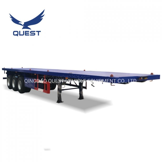 Quest 40FT 3 Axle Flatbed Transport ISO Containers Semi Trailer 