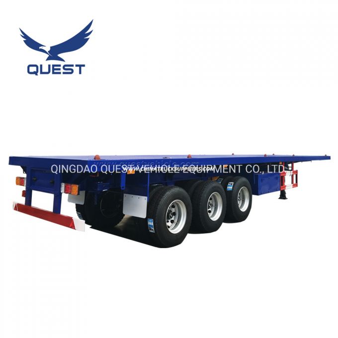 Tri-Axle 60 Ton 40FT Container Flatbed Truck Trailer for Sale 