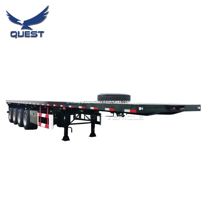 Quest Camion 40′ Flatbed Semi Trailer Container Truck Trailers Images 1