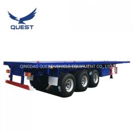 Quest Tractor 40 Feet Flatbed Container Semi Trailer for Sale