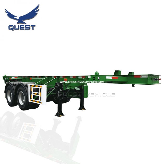 20FT Double Axle Skeletal Port Trailer Container Semi Trailer Chassis 