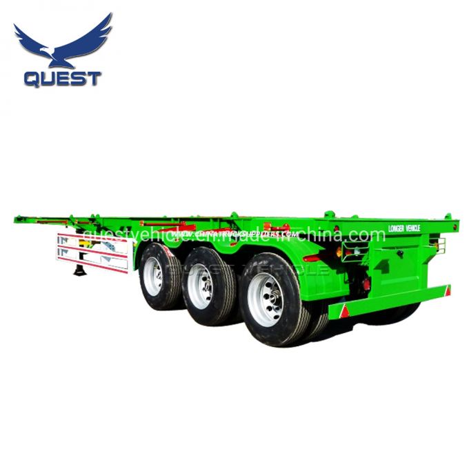 3 Axles Container Chassis Skeleton Semi Truck Trailer 40FT Trailers 