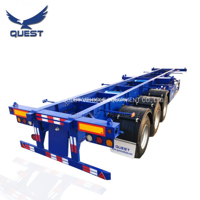 Skeleton 3axles 20FT 40FT Container Chassis Container Semi Truck Trailer Images 1