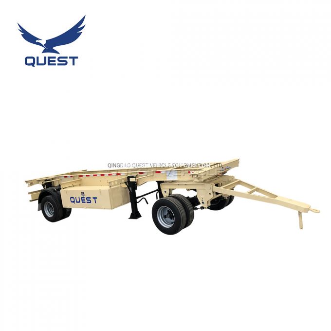 2 Axles 20FT Skeletal Draw Bar Full Trailer with Coupling Images 1