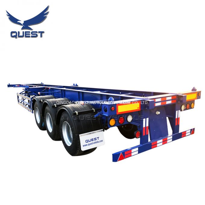 Quest 3 Axles 40FT Shipping Container Chassis Trailer for Sale 