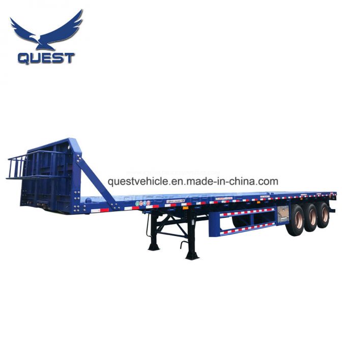 3 Axles 40feet Truck High Bed Flatbed Container Semi Trailer 