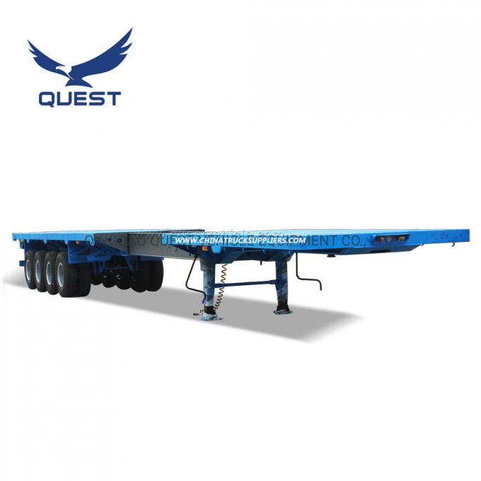Heavy Duty Equipment 40FT 80tons Container Extendable Flatbed Semi Trailer Images 1