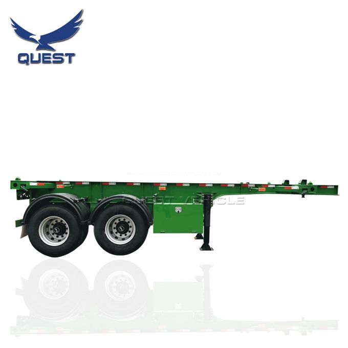 Philippines Double Axles 20FT Container Chassis Skeletal Semi Trailer 