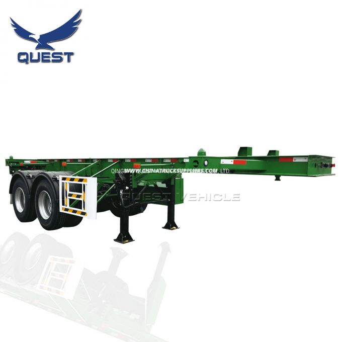 2 Axle 20FT Skeleton Frame Container Transportation Semi Trailer 