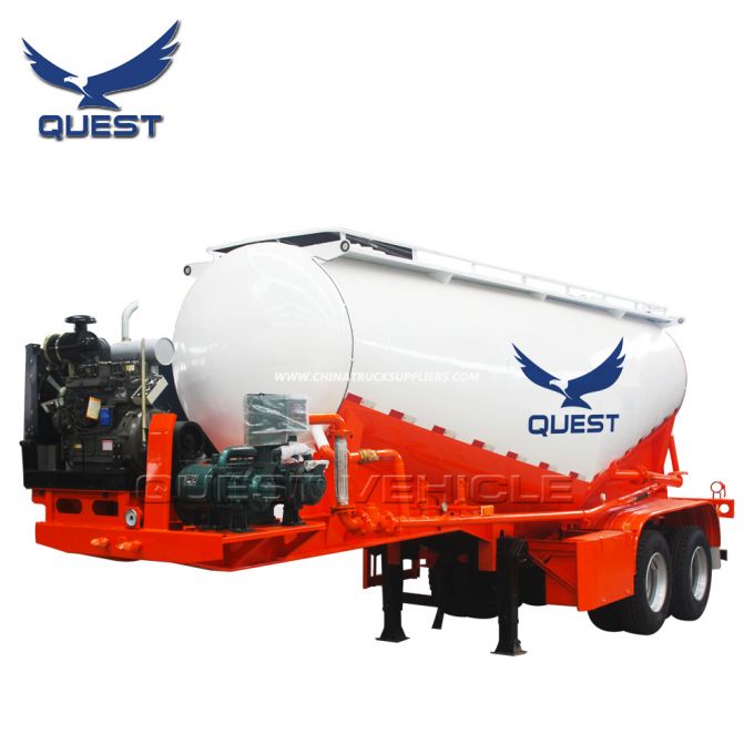 2 Axles 30cbm Bulk Cement Tank Semi Trailer, Cement Silo Trailer Images 1