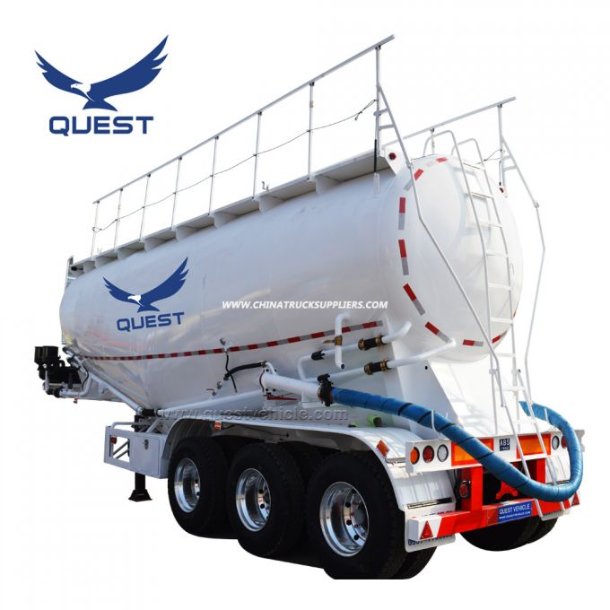 3 Axle Bulk Cement Tank Fly Ash Flour Tanker Truck Semi Trailer Images 1