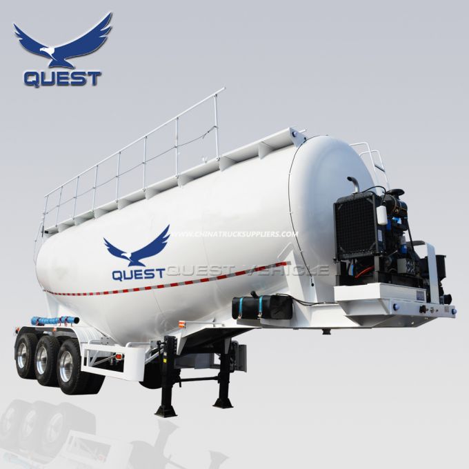 Quest 3axles 45cbm Powder Bulk Cement Tank Semi Trailer Images 1