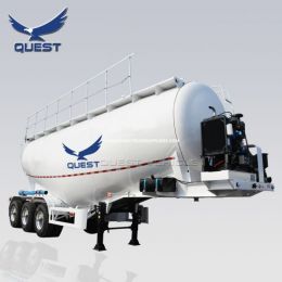 Quest 3axles 45cbm Powder Bulk Cement Tank Semi Trailer