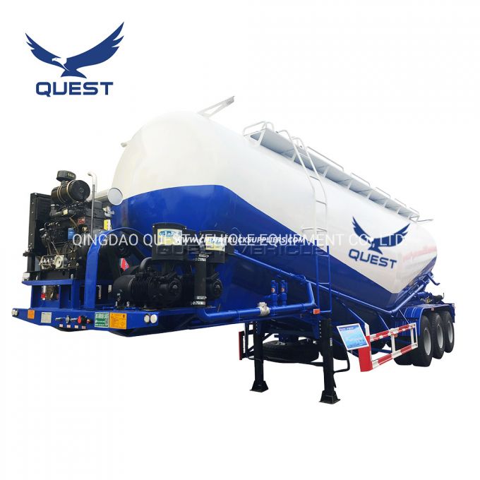 Quest 3axles 45m3 Bulk Cement Silo Tanker Semi Truck Trailer 