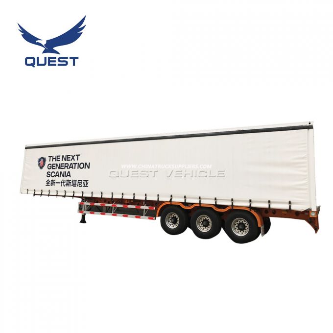 40FT 3 Axles Curtain Side Van Semi Truck Trailer 