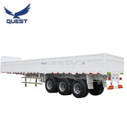 3 Axles Platform Side Wall Flatbed Semi Trailer with panel