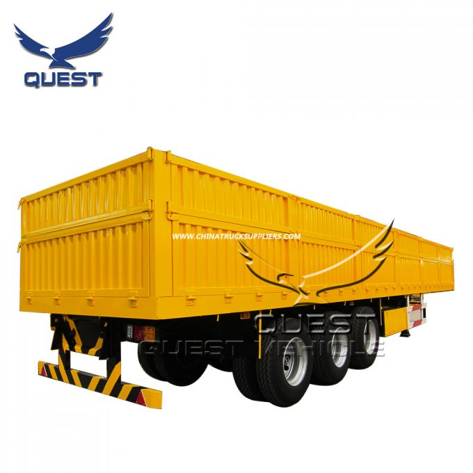 Widely Used 1000mm High 50t 60 Tons Dropside Semi Cargo Trailer 