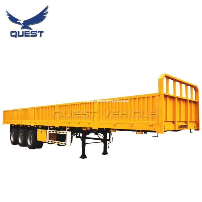 3 Axles 50 Tons Detachable Dropside Cargo Semi Trailer Images 1
