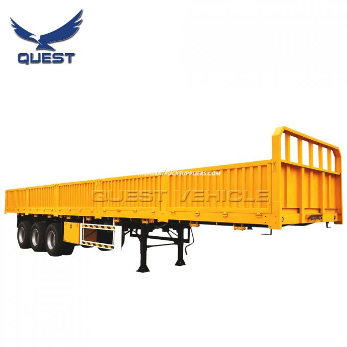 3 Axles 50 Tons Detachable Dropside Cargo Semi Trailer 