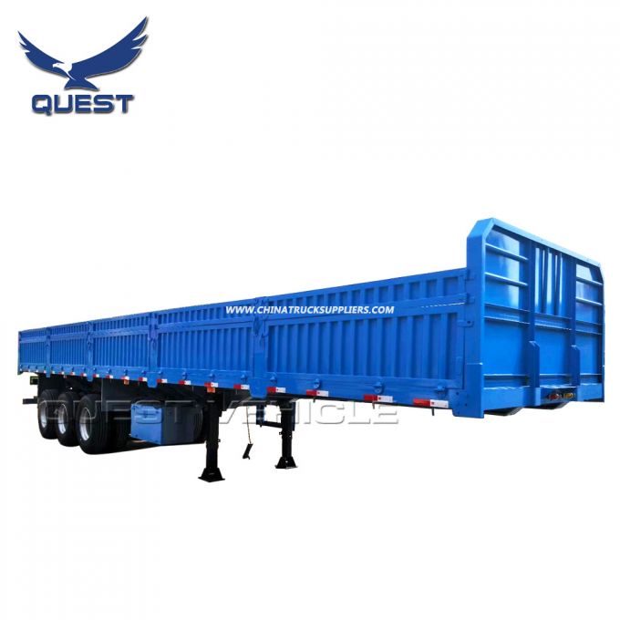 50 Tons 40FT Flatbed Semi Trailer with Side Panel Images 1