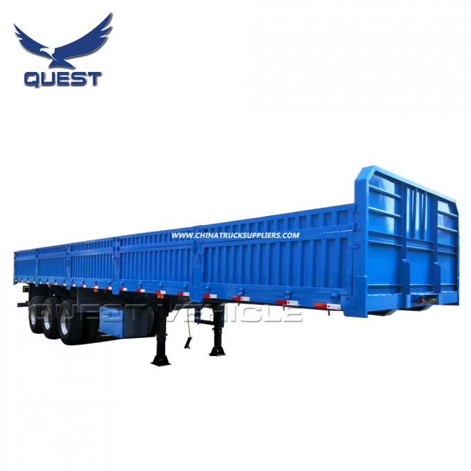 50 Tons 40FT Flatbed Semi Trailer with Side Panel 