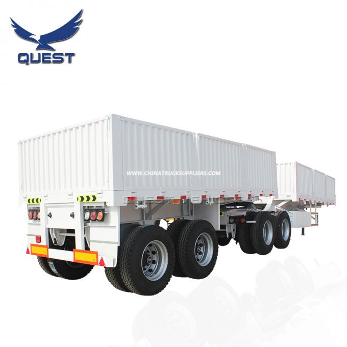 Quest Manufacture Superlink Interlink 4axle Side Panel Container Semi Trailer 