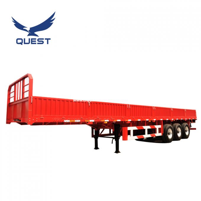 3axle 20-40FT Flatbed Truck Cargo Side Wall Semi Trailer 