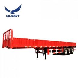 3axle 20-40FT Flatbed Truck Cargo Side Wall Semi Trailer