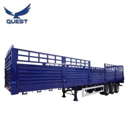 Heavy Duty Trailer Tri-Axle Side Panels Detachable Flatbed Semi Trailer