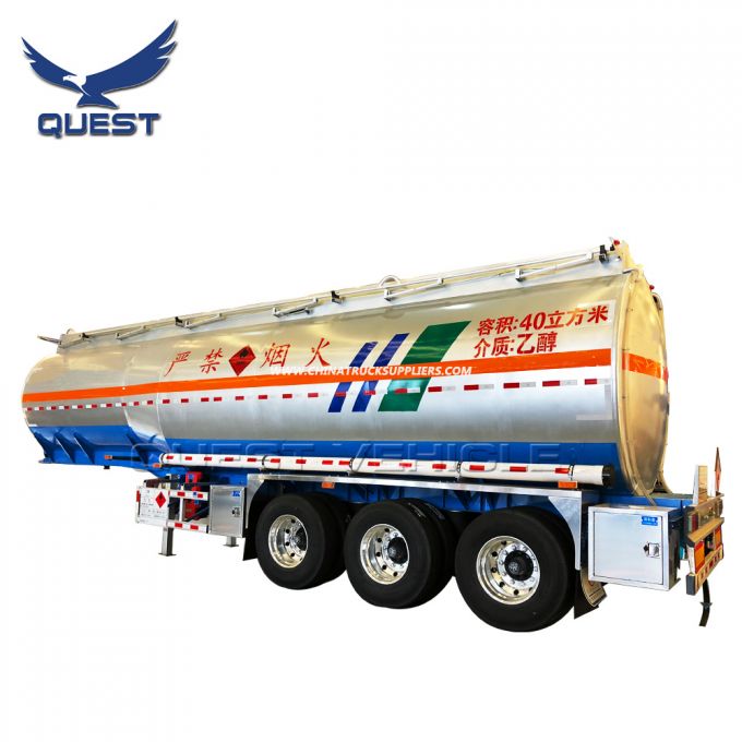 3 Axles 42000 Liters Aluminum Alloy Fuel Oil Tanker Semi Trailer 